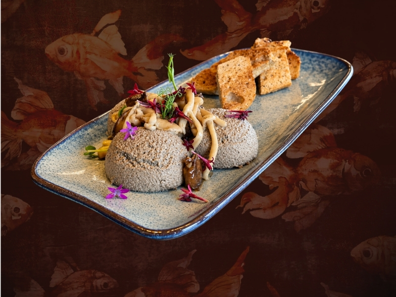 Asian Mushroom Parfait and Marinated Shiitake
