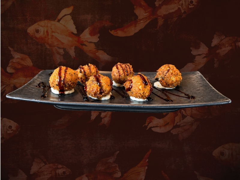 Crispy Cheese Balls with Unagi Sauce